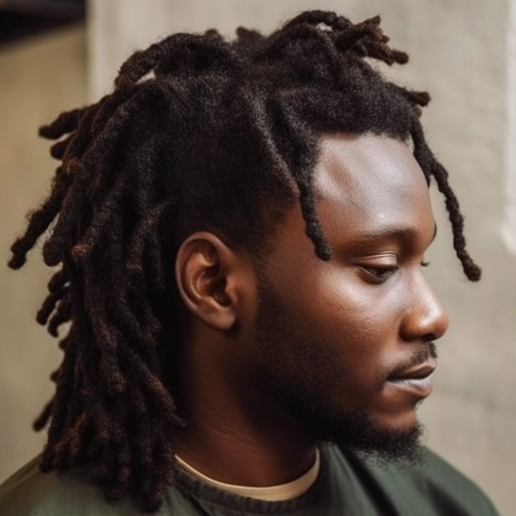 Tapered Dreads with Curled Ends: dreads with taper