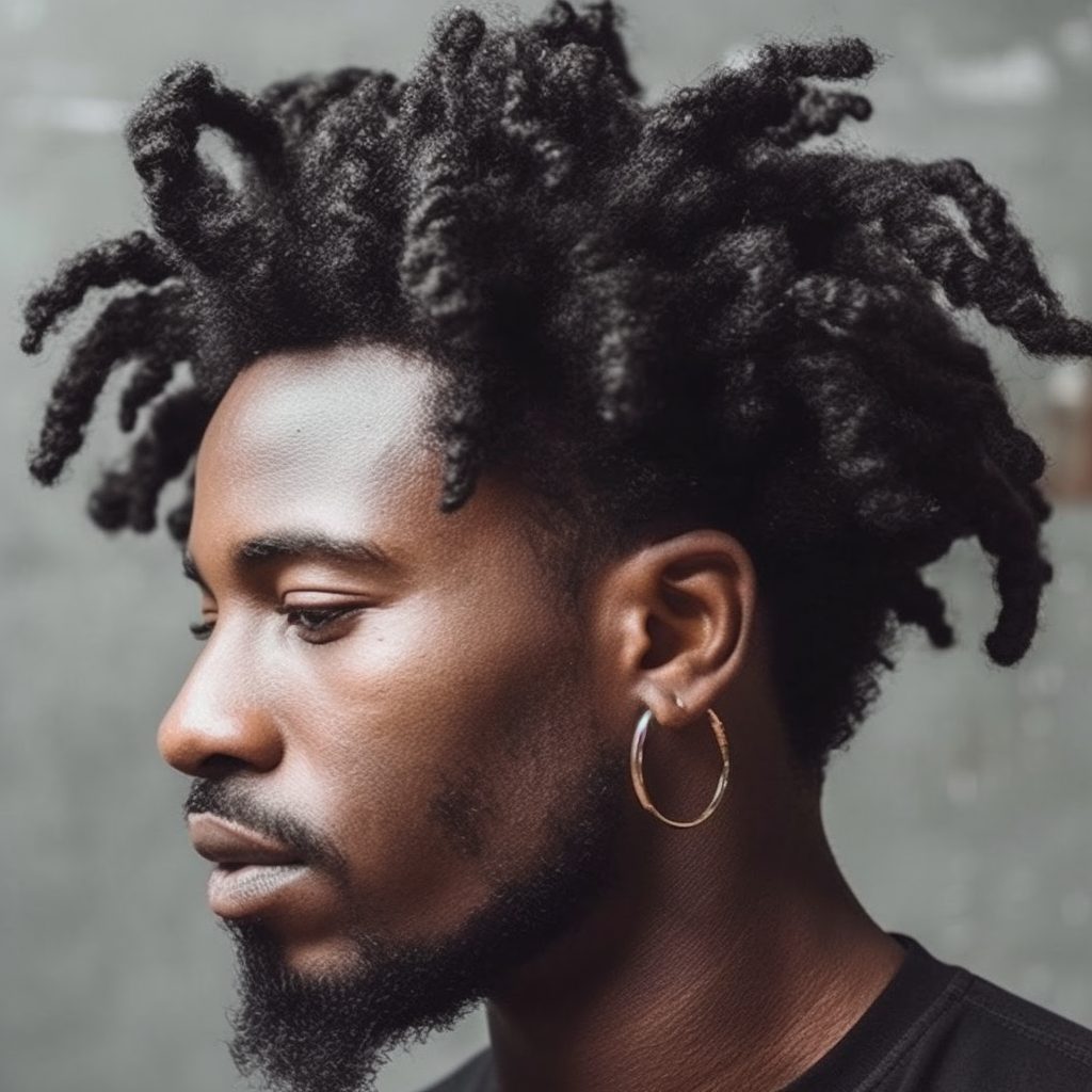 Tapered Dreads with Curly Tips mens locs style