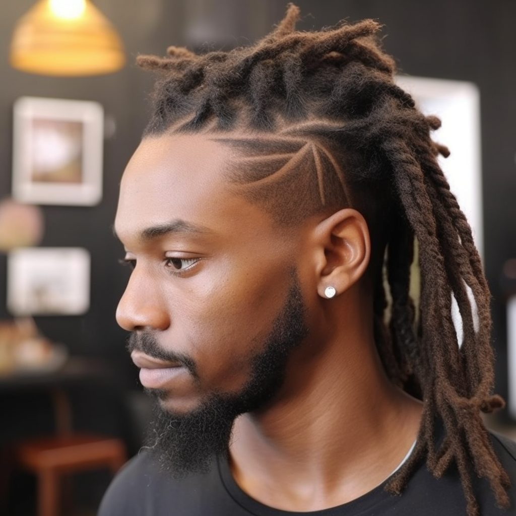 Tapered Dreads with Zigzag Part dreads style