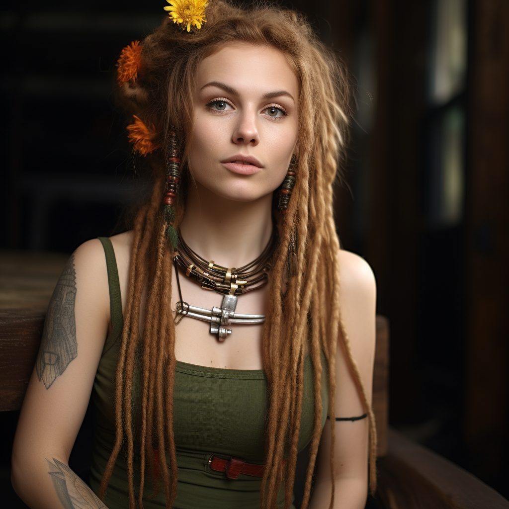 Twisted Bohemian dreads hairstyle