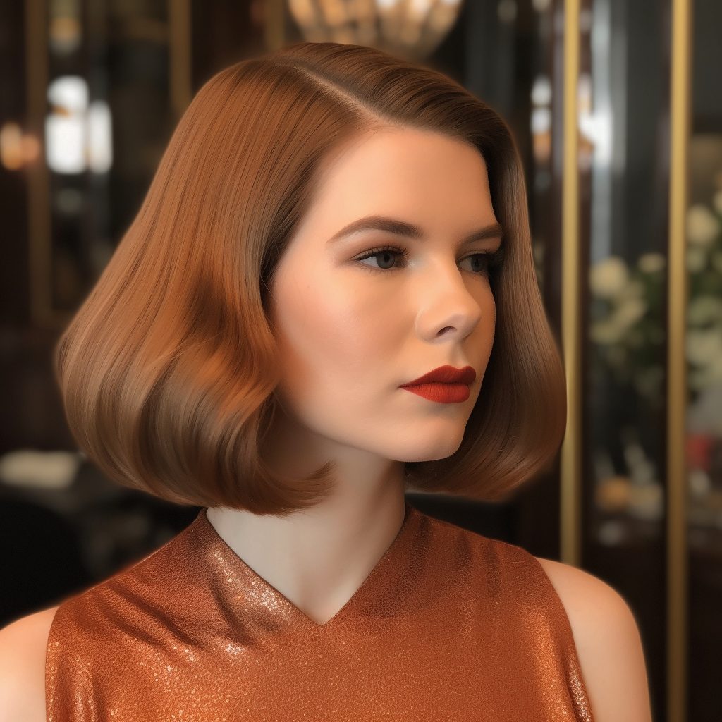 Vintage Glam: haircut with straight hair