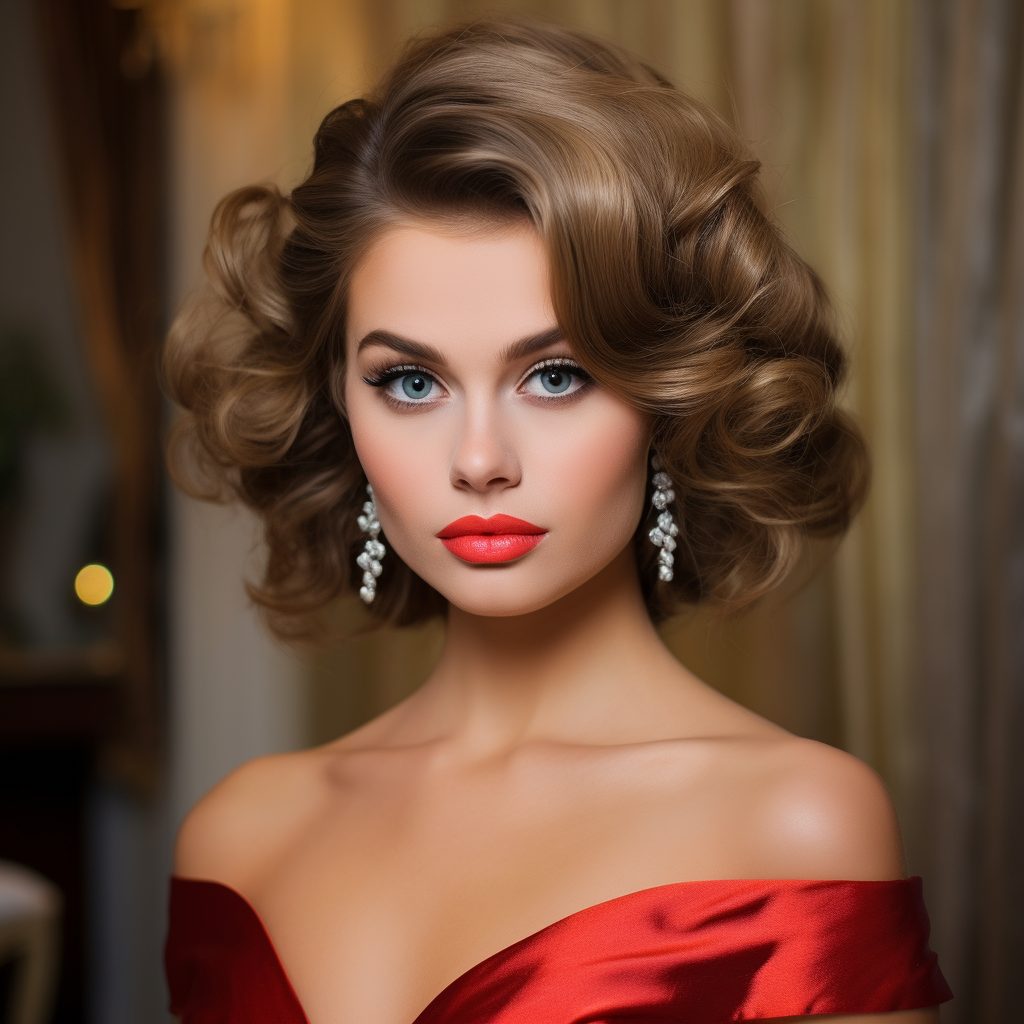 Vintage Inspired prom hairstyles for short hair down