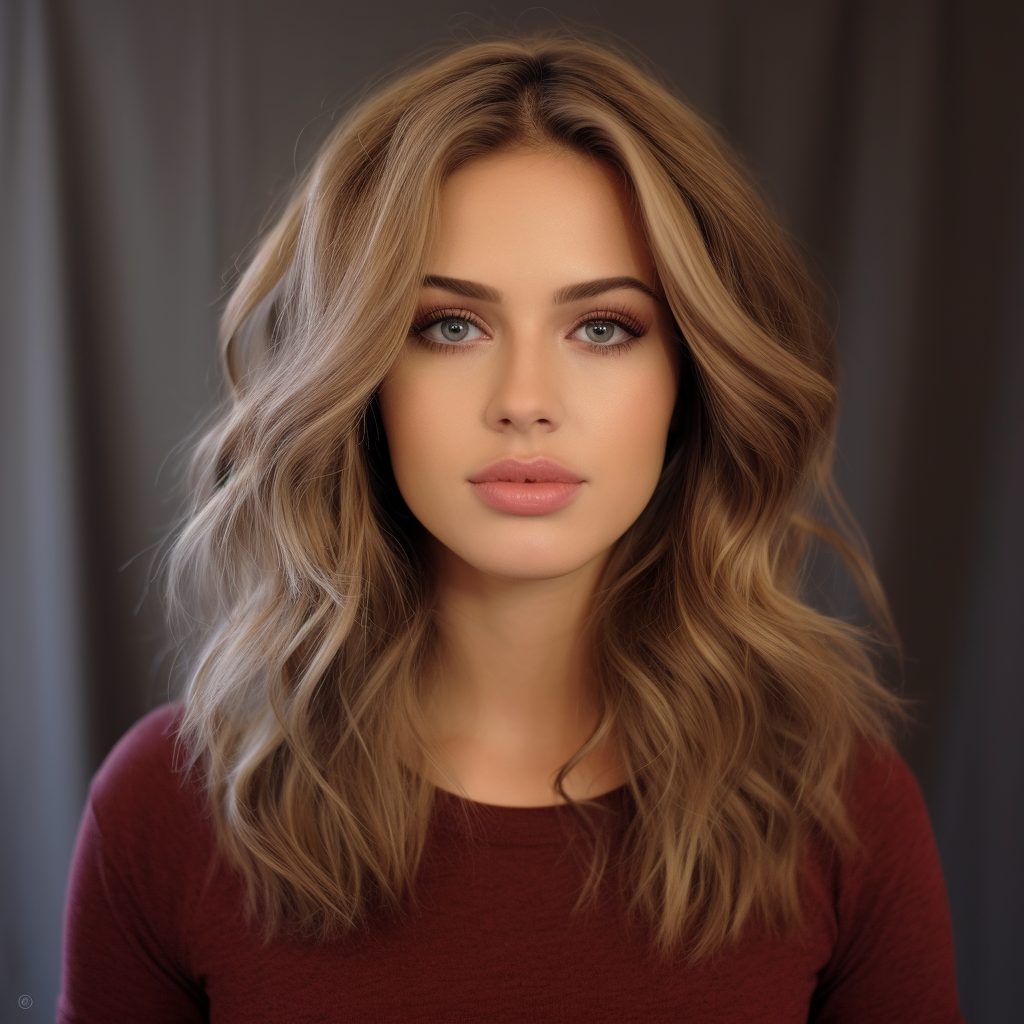 Wavy Long Bob with Balayage for long face people