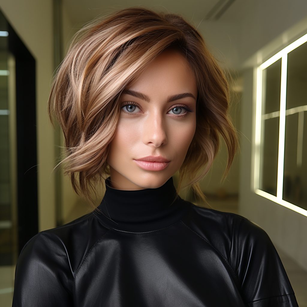 Wedge with Side Sweep Hairstyle