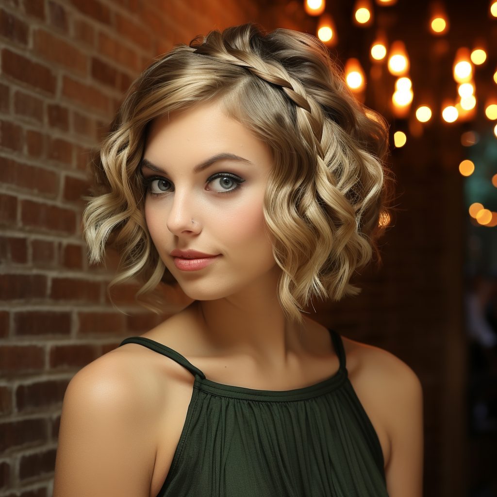 Whimsical Prom hairstyle for short hair homecoming