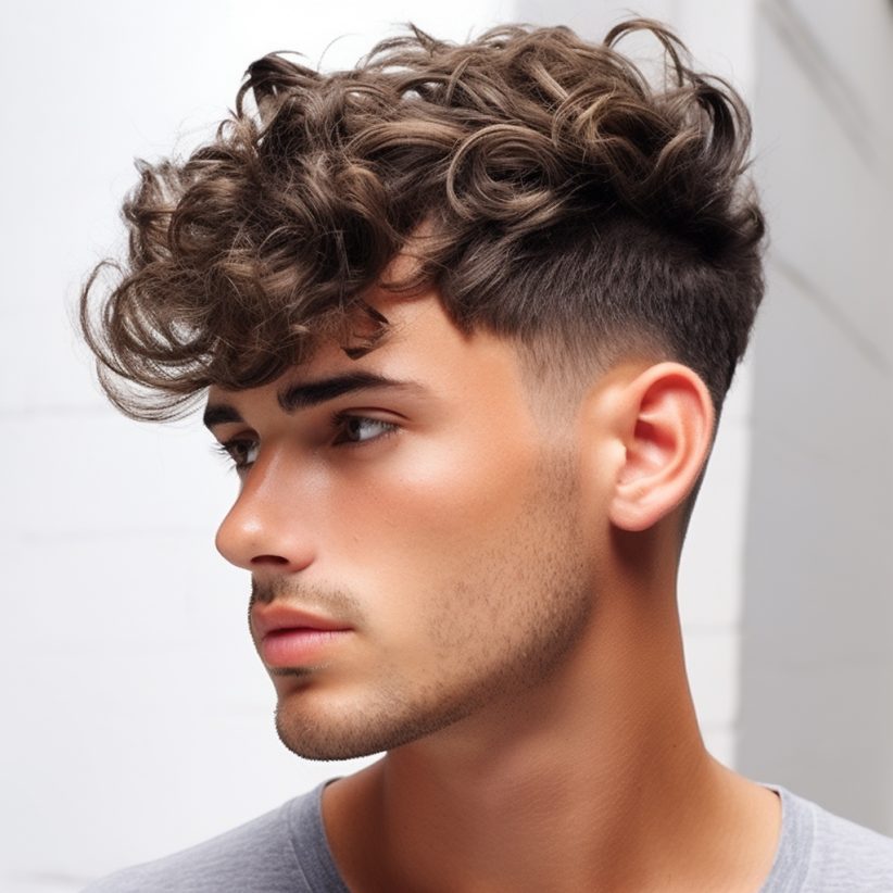 Wavy Undercut With Curly Top