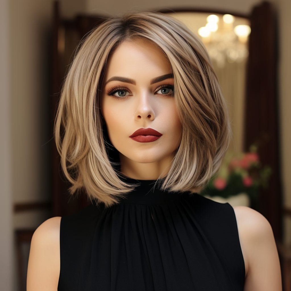 Angled Bob with Face Framing Layers