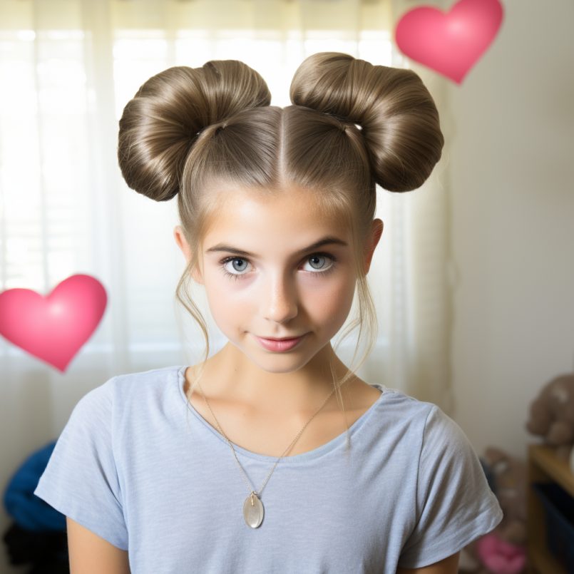 Heart Shaped Space Buns