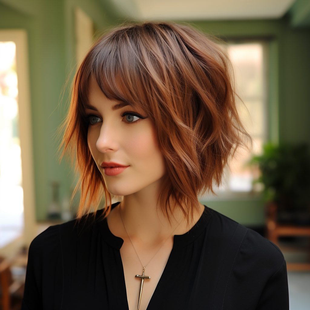 Layered Bob with Swoop Bangs