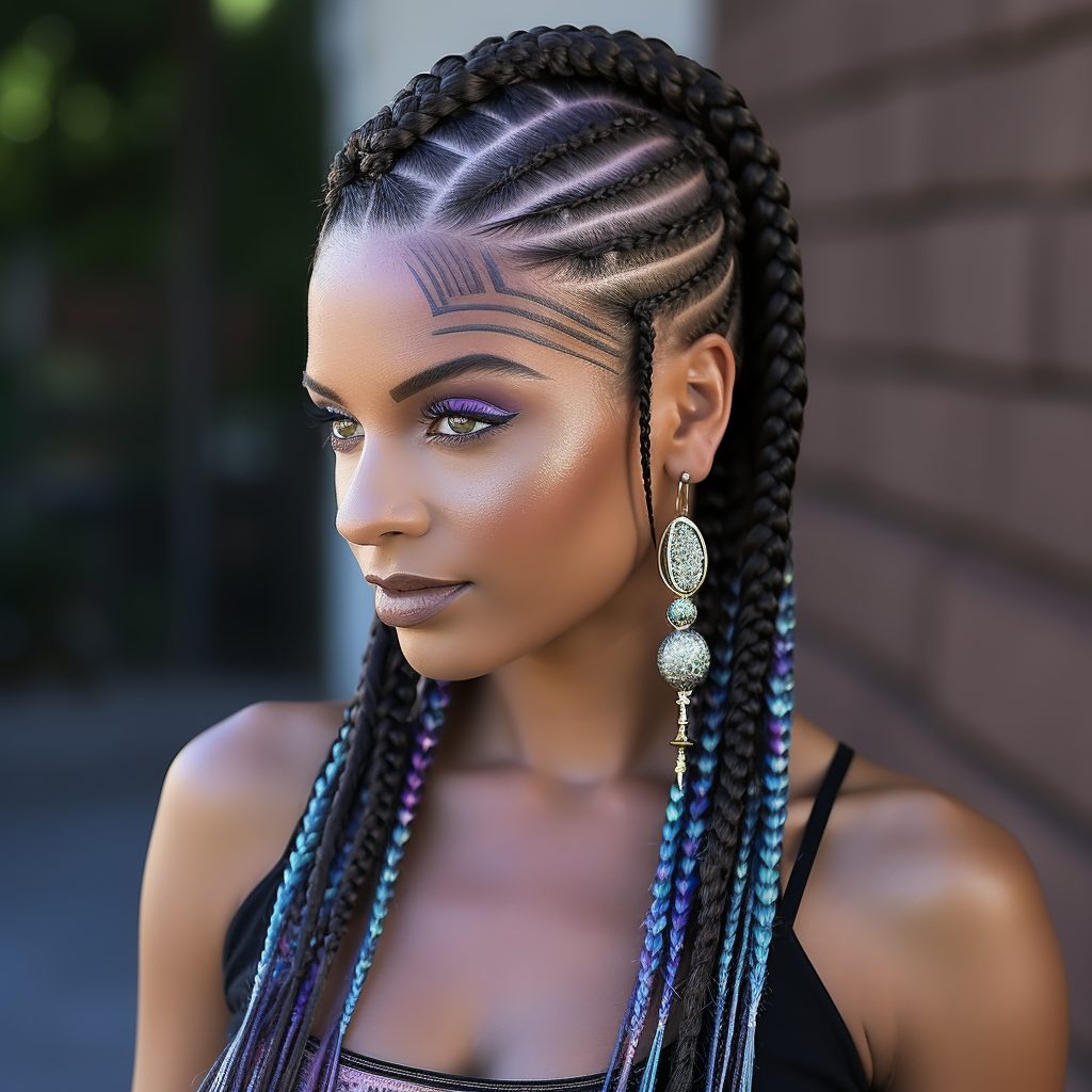 Mermaid Inspired Cornrows 1