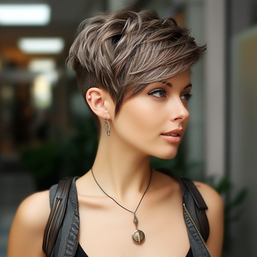Textured Side Swept Pixie
