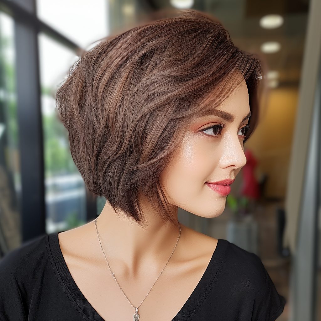 The Chin Length Wispy Cut with a Layered Back and Choppy Ends