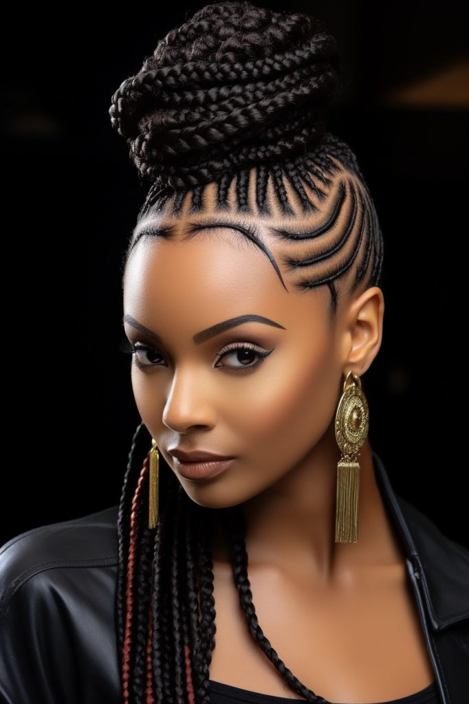 Box Braids with Shaved Sides