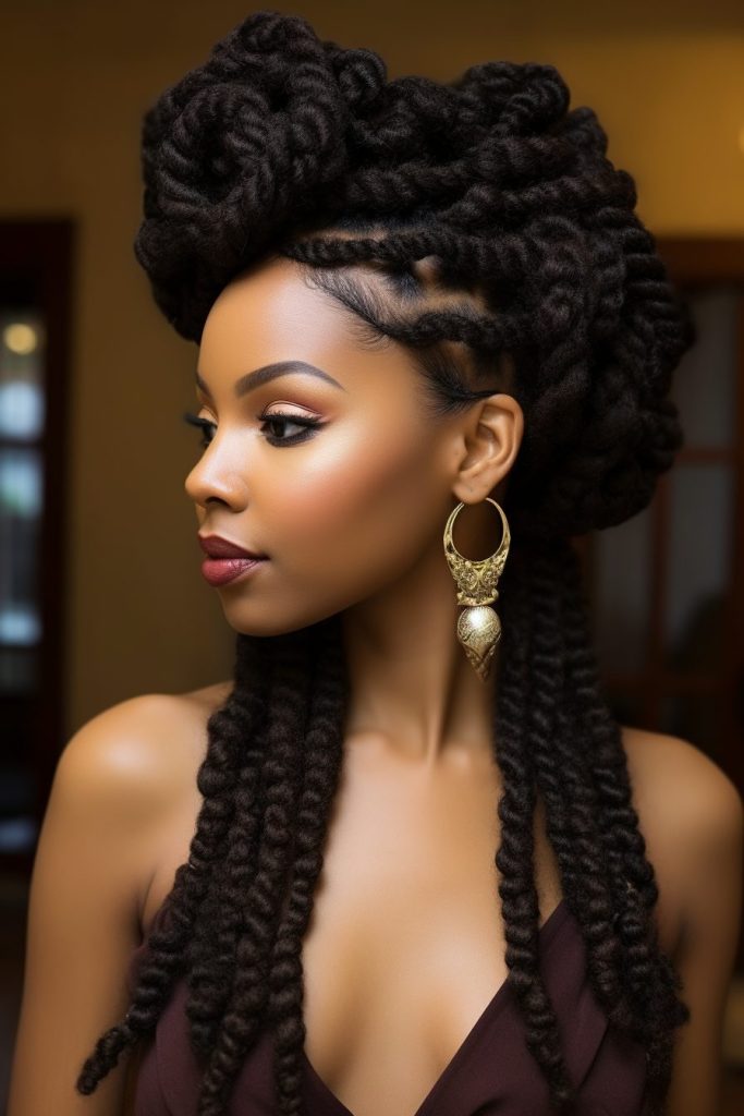 Braided Updo with Locs