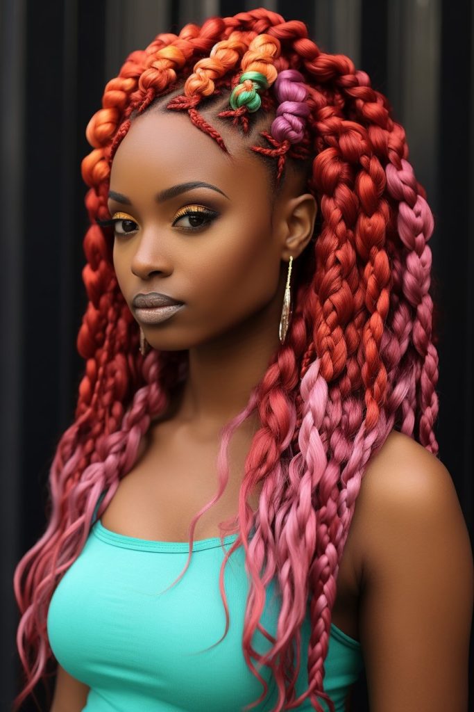 Colored Tips Box Braids