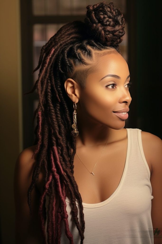 Faux Locs with Shaved Nape