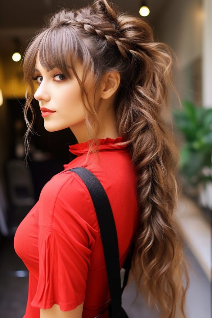 Low Ponytail with Bangs