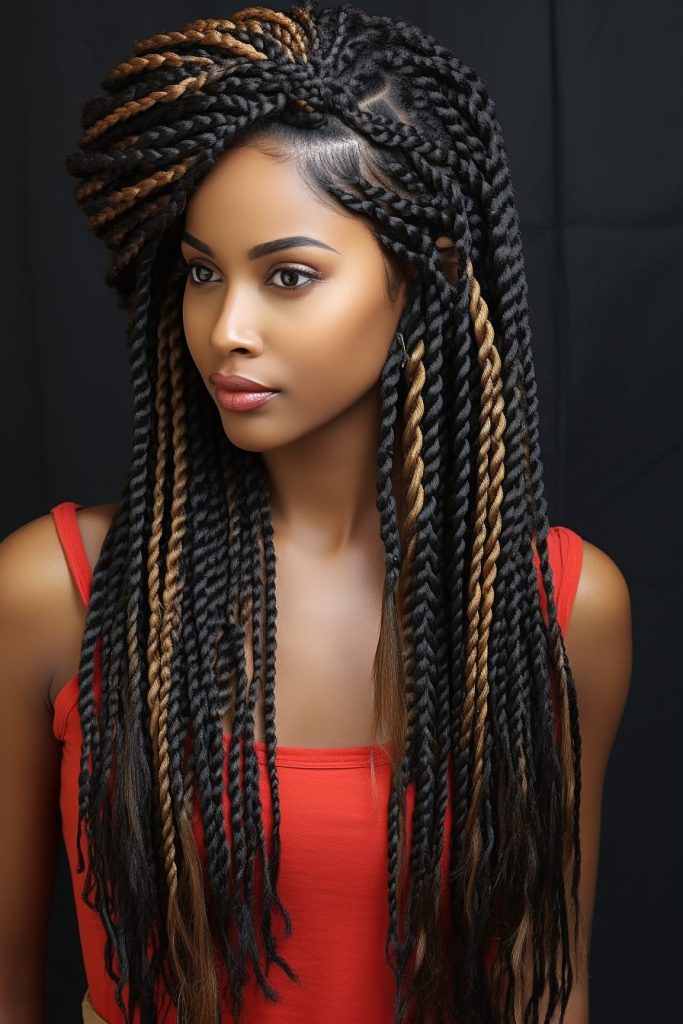 Senegalese Twists with Highlights