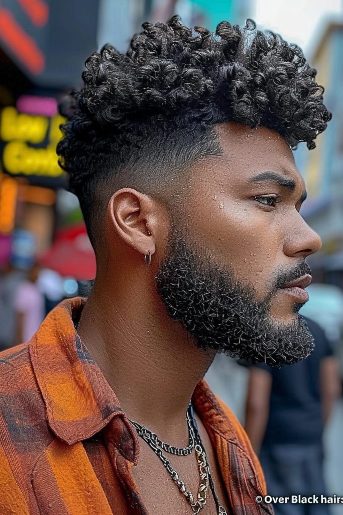 Low Fade with Wavy Comb Over